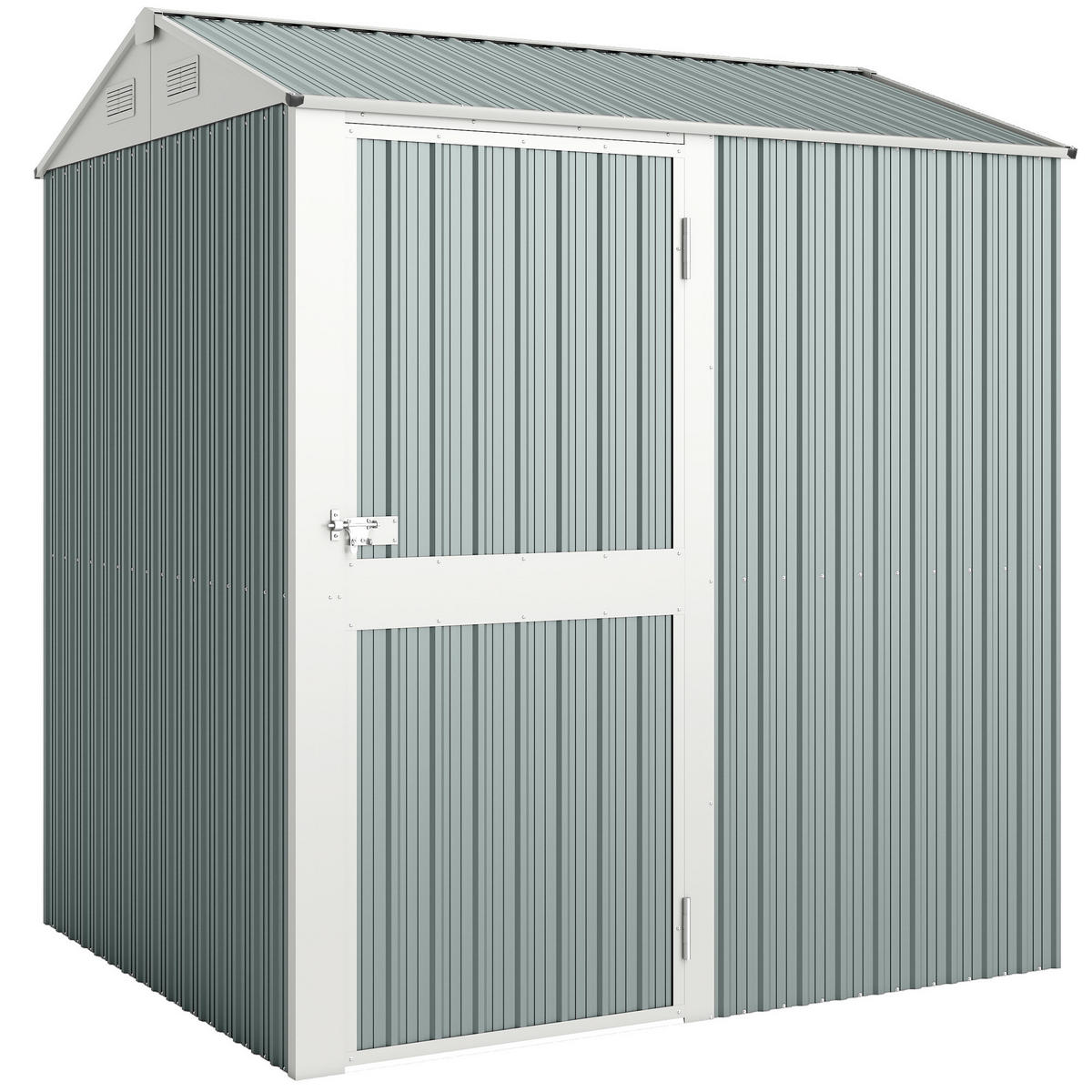 GERÄTEHAUS Abschließbar Hellgrau 209/177/236 cm - Hellgrau, Metall (177/236/209cm) - Outsunny