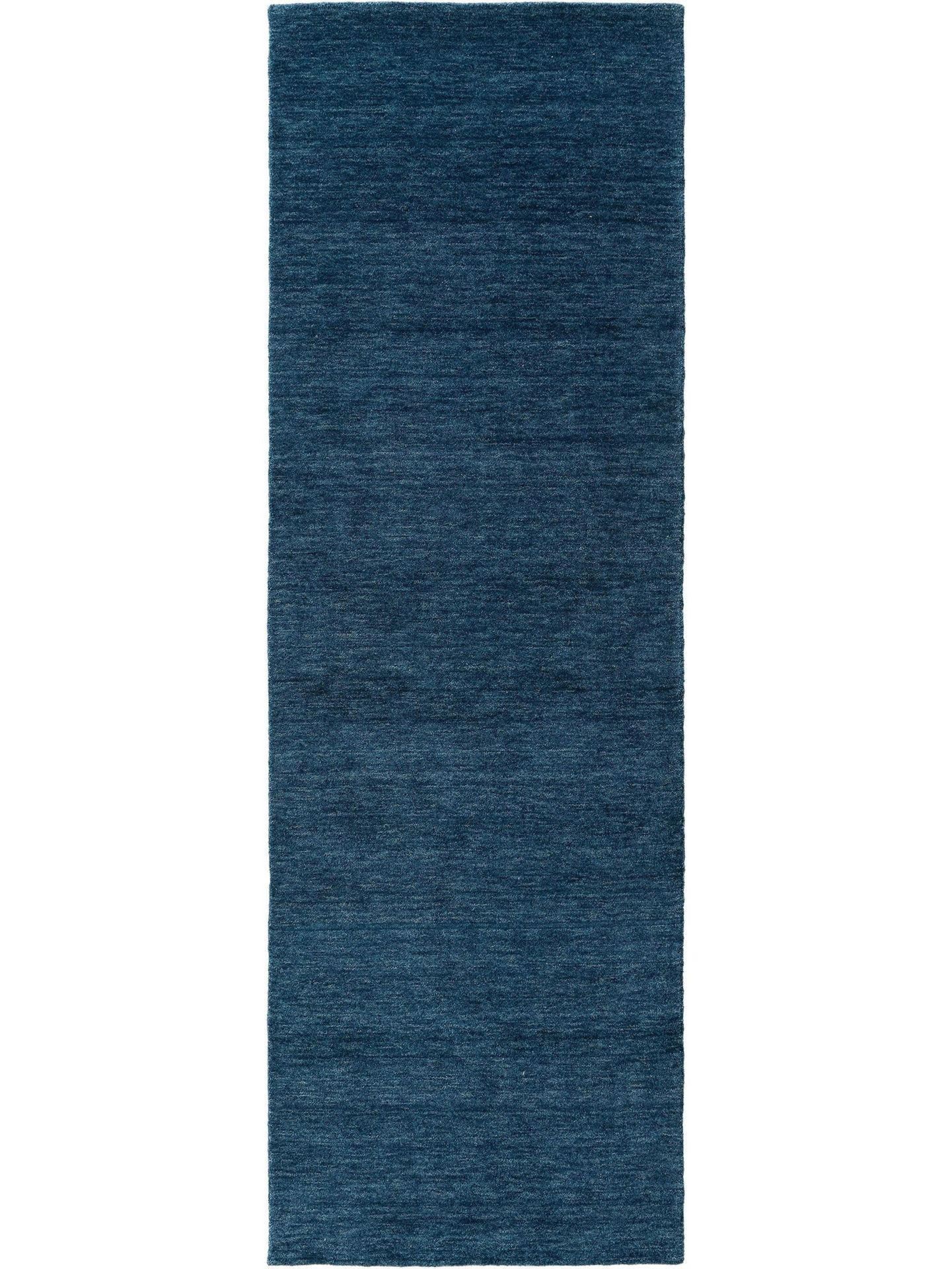 TEPPICH Wollteppich Jamal Blau - Blau, Textil (70/1cm) - KUNSTLOFT