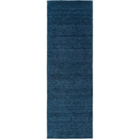 TEPPICH Wollteppich Jamal Blau - Blau, Textil (80/1cm) - KUNSTLOFT