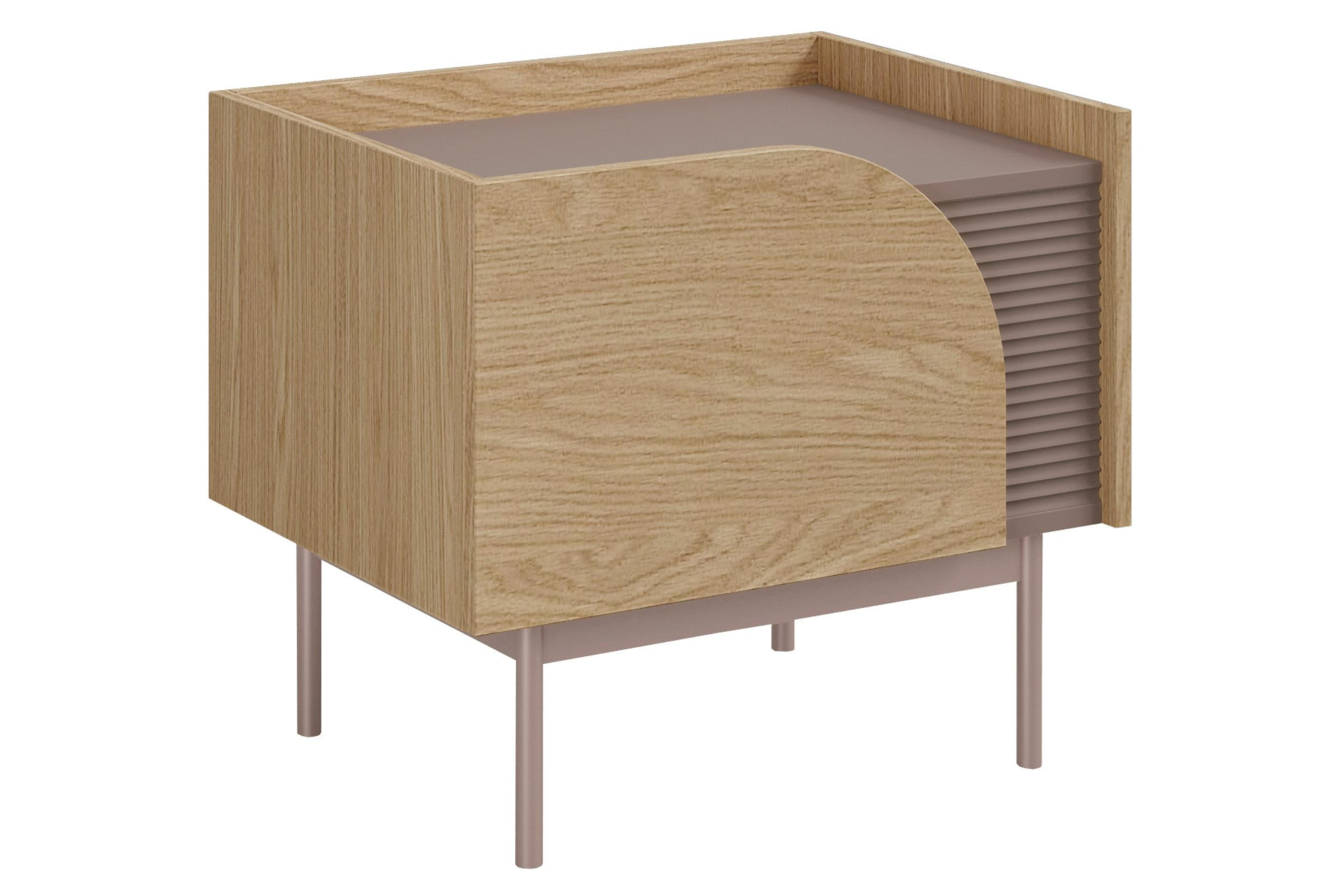 NACHTTISCH CARLO 13 57/49/42 cm in Frühlingseiche / Toffee links - Eichefarben, Holzwerkstoff (57/49/42cm) - Deine Möbel 24