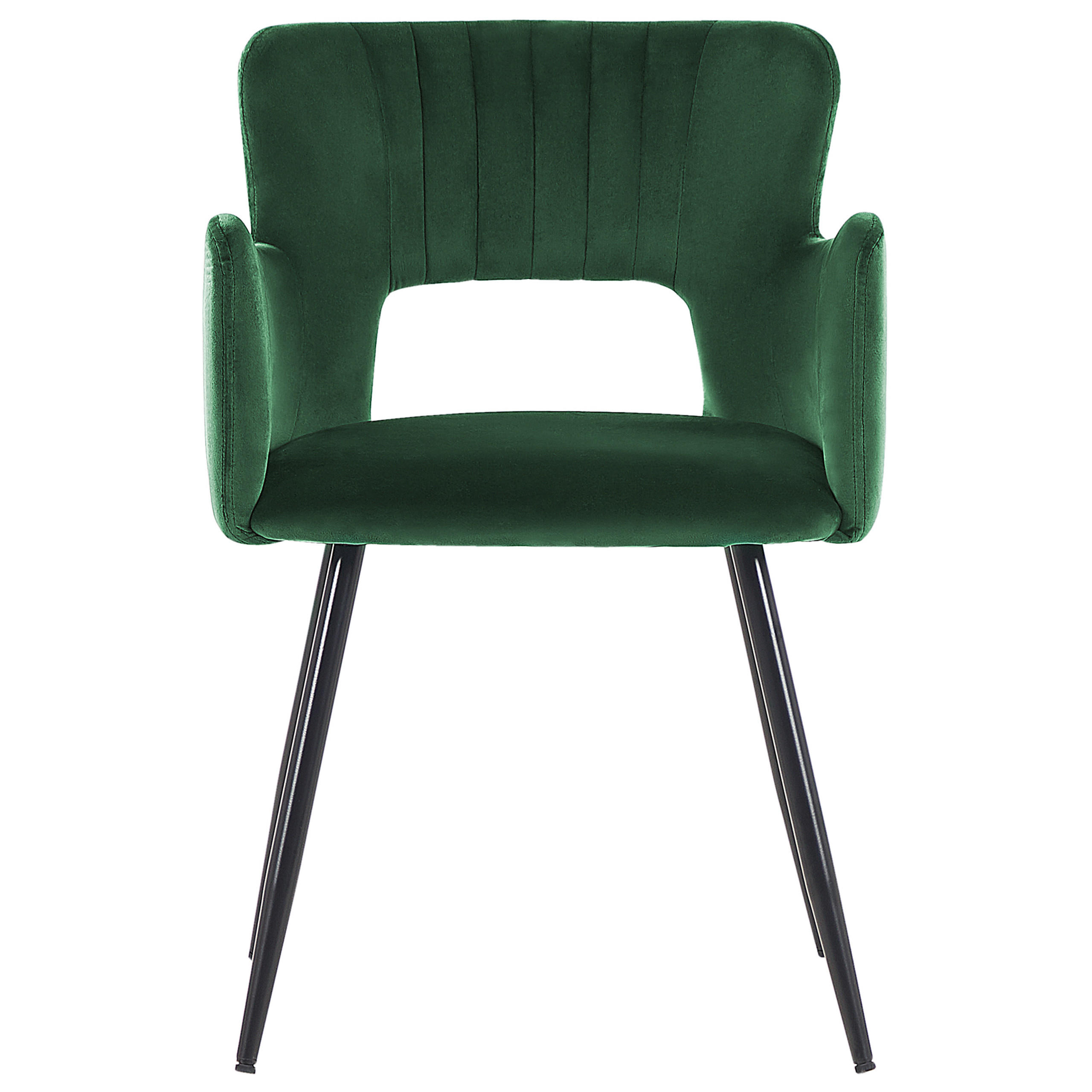 ESSZIMMERSTUHL 2er-Set Samtstoff Grün Sanilac - Smaragdgrün, Textil/Metall (52/75/44cm) - Beliani