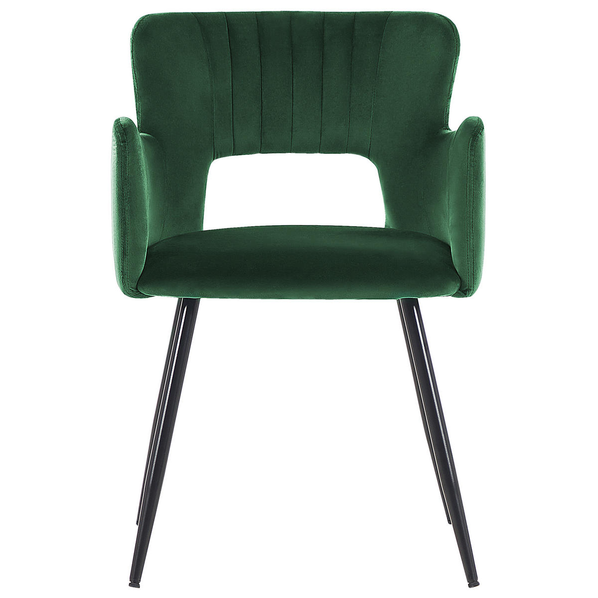 ESSZIMMERSTUHL 2er-Set Samtstoff Grün Sanilac - Smaragdgrün, Textil/Metall (52/75/44cm) - Beliani