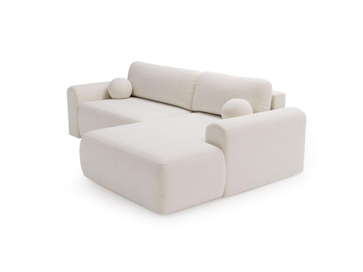 ECKSOFA Savana Weiß Rechts - Weiß, Holz/Textil (177/257cm) - Graingold