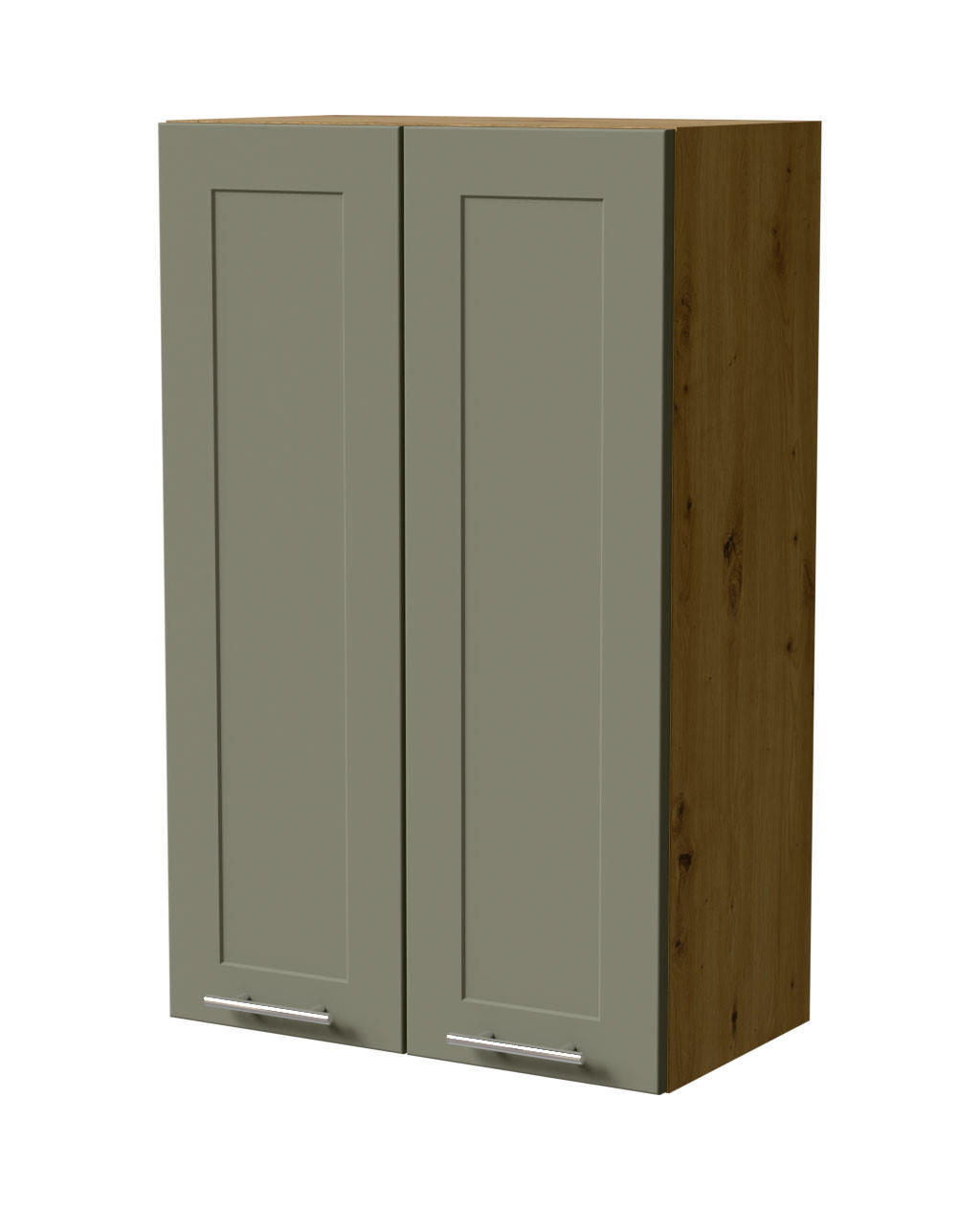HÄNGESCHRANK Oslo W4/60 Eiche Artisan / Reed Green Matt 60 / 32,5 / 96cm - Eiche Artisan/Grün, Holz/Holzwerkstoff (60/96/32.5cm) - Feldmann-Wohnen
