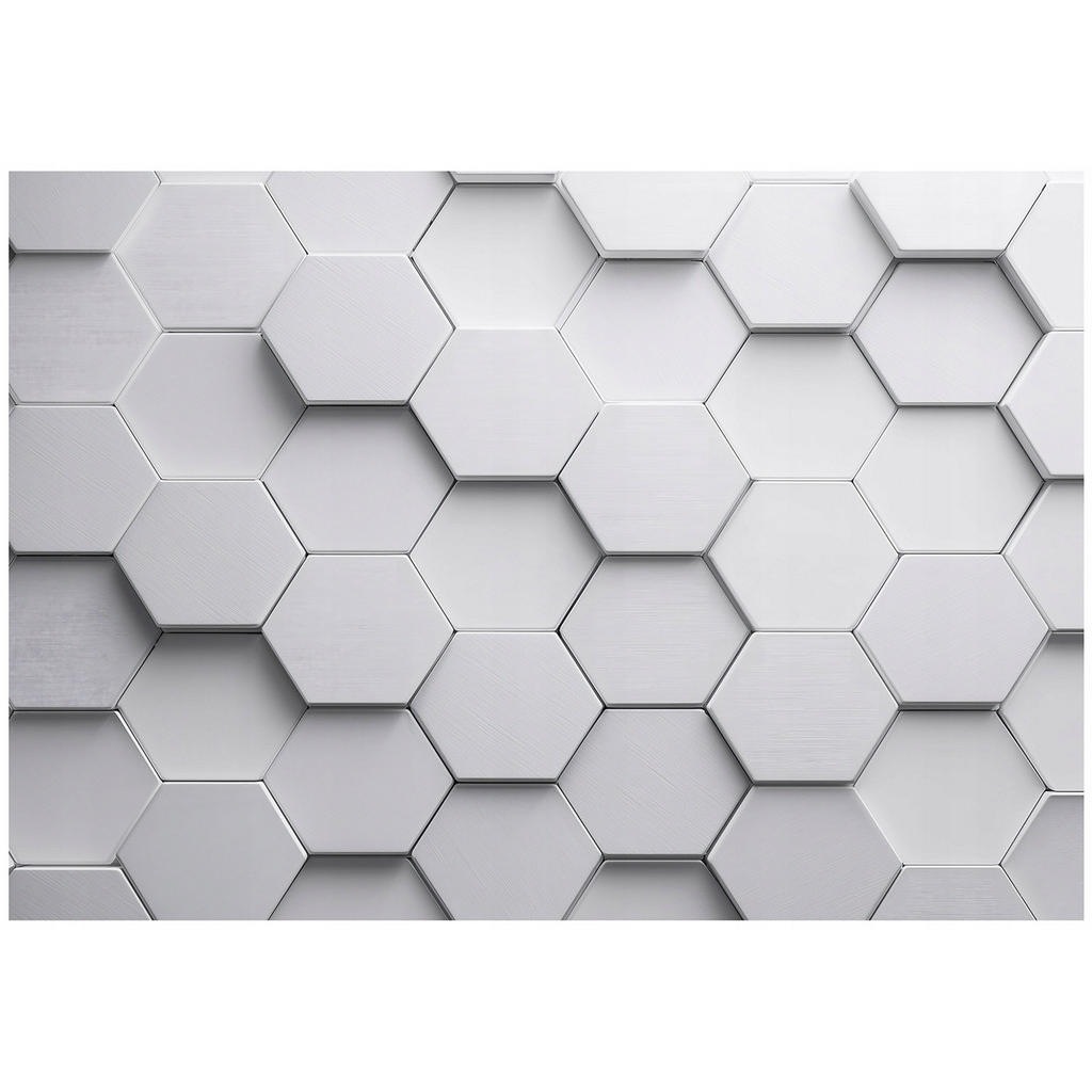 Wallarena 3D šestiúhelníková fototapeta šedá 150x105 cm