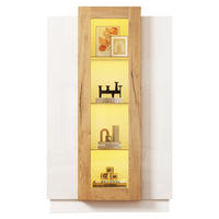 VITRINE LED Hochglanz 3 Türen Glas Schublade 120cm - Multicolor, Holzwerkstoff (74/120/40cm) - FLIEKS