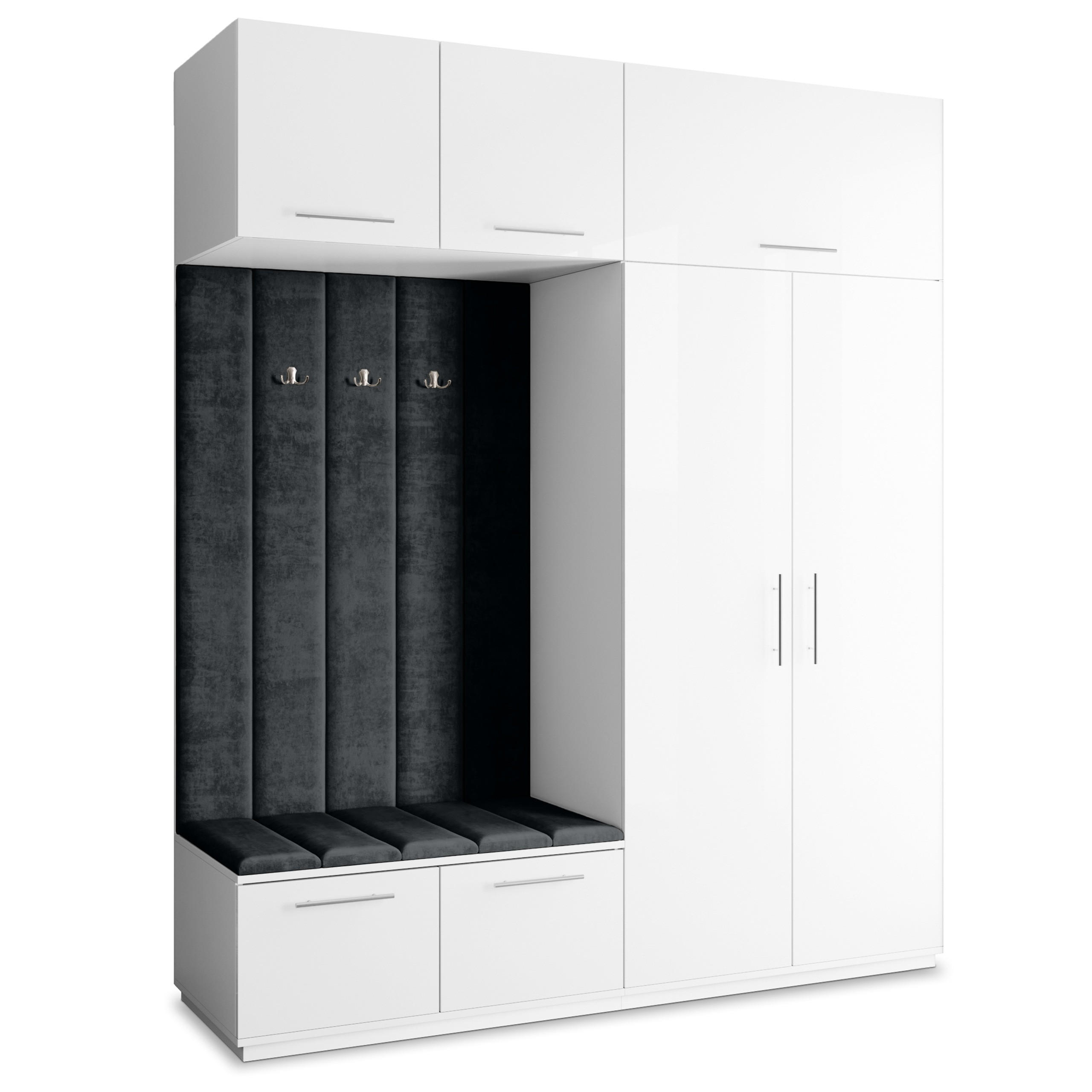 GARDEROBENSCHRANK REMA 200/240/60 cm Modern Weiß - Weiß, Holzwerkstoff (200/240/60cm) - MASSENO
