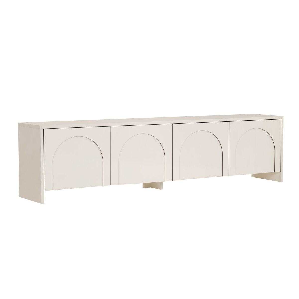 TV-MÖBEL 4 Türen, cremefarben 32/45/180 cm - Beige, Holzwerkstoff (32/45/43cm) - Calicosy