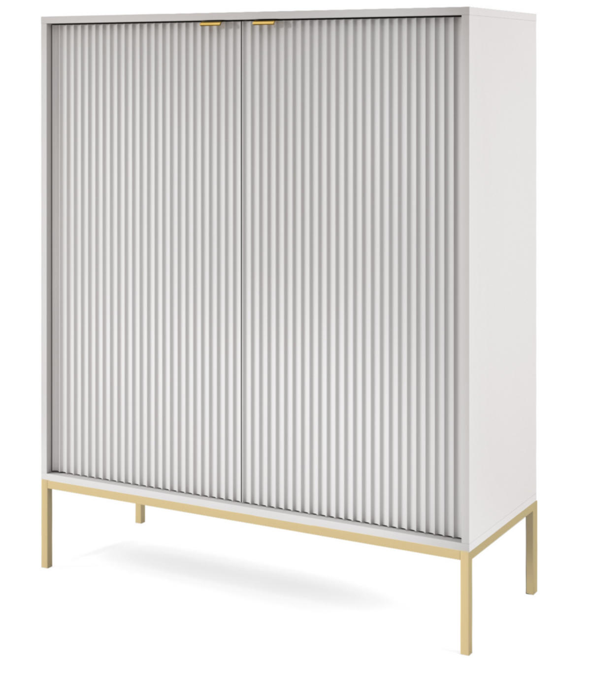 HIGHBOARD Vellore Grau mit goldenen Metallbeinen 104 cm - Goldfarben/Grau, Holzwerkstoff/Metall (104/125/39cm) - Selsey