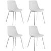 KUNSTSTOFFSTUHL 4er Set Mave 46 x 55 x 80 5 cm weiß/chrom - Weiß, Textil (46/80.5/55cm) - tectake