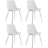 KUNSTSTOFFSTUHL 4er Set Mave 46 x 55 x 80 5 cm weiß/chrom - Weiß, Textil (46/80.5/55cm) - tectake