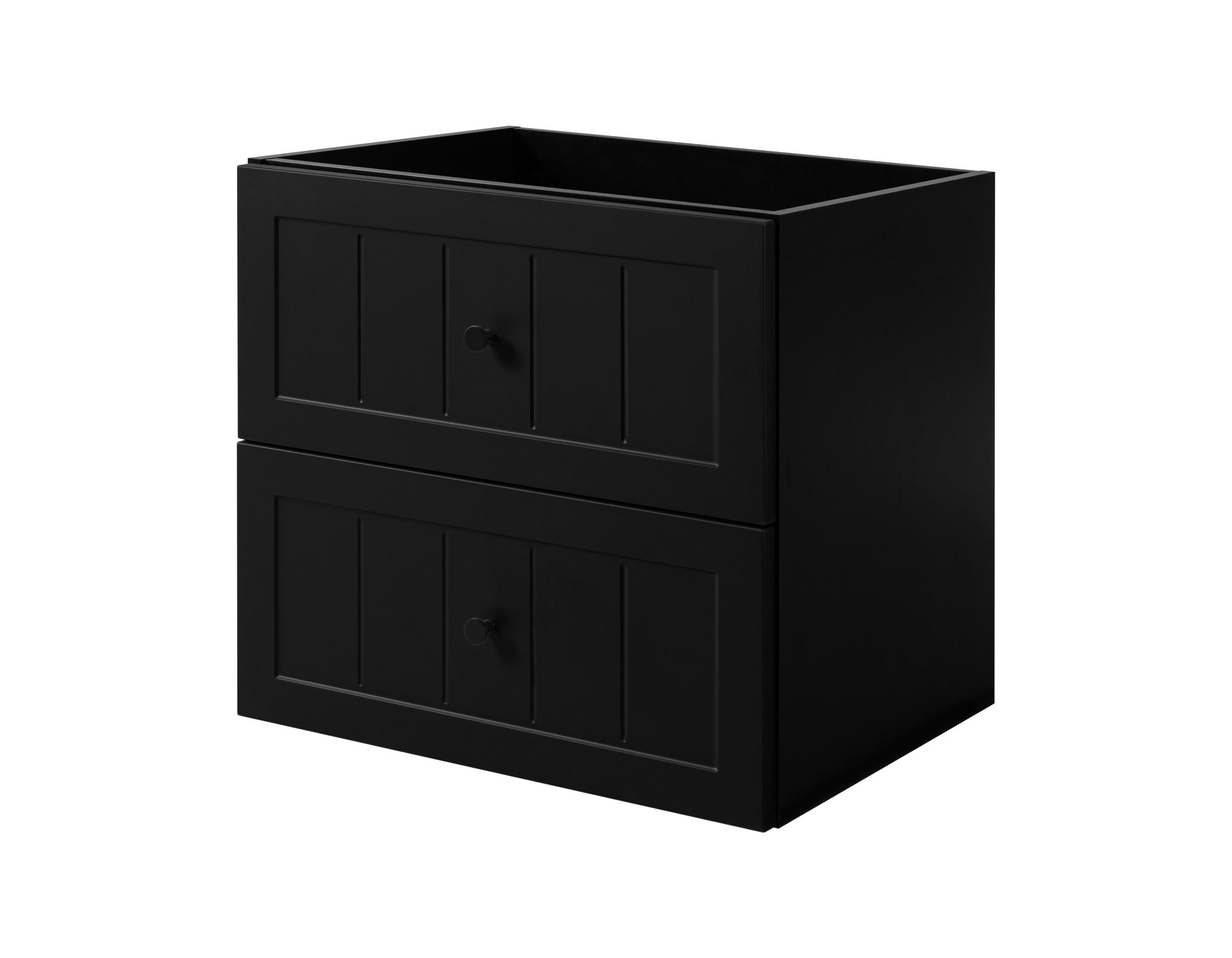 WASCHTISCHUNTERSCHRANK im klassischen Stil, schwarz, 60 x 57 x 46 cm - Schwarz, Holzwerkstoff (60/57/46cm) - 3XE LIVING