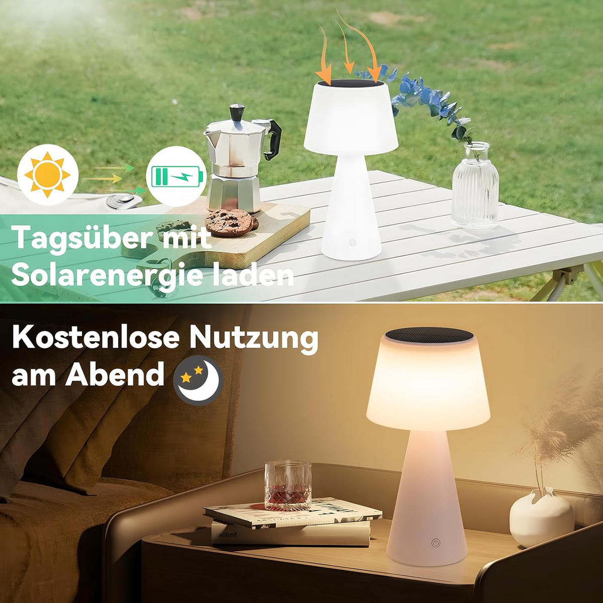 TISCHLEUCHTE Strahlig 13/23.9/13 cm - Weiß, Metall (13/13/23.9cm) - ZMH