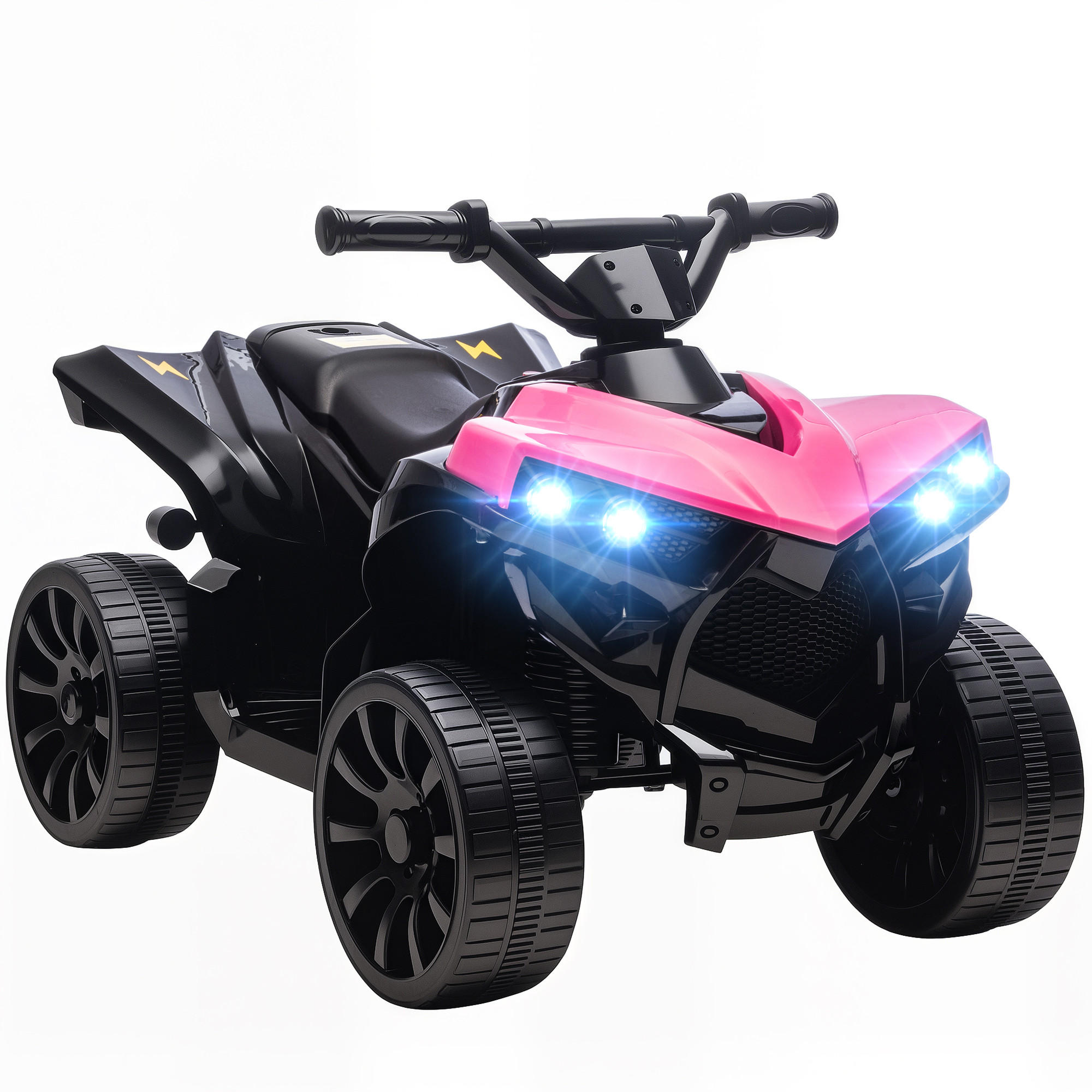KINDERQUAD DE-06276 6V mit Musik und LED-Scheinwerfer Rosa - Pink, Kunststoff/Metall (70/42/45cm) - ComfortXL