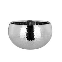 CHAMPAGNER-/FLASCHENKÜHLER Bowl Hammerschlag-Optik (H) 20 x (Ø) 34 cm - Silberfarben, Paraffin (34/20cm) - Hermann Bauer jun. Kollektion GmbH