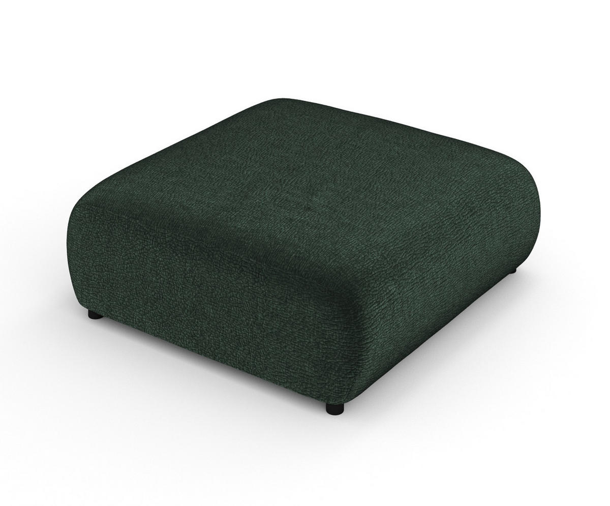 POUF L Zanzibar Grün Chenille - Schwarz/Grün, Holz/Holzwerkstoff (110/37/110cm) - Maison de Reve