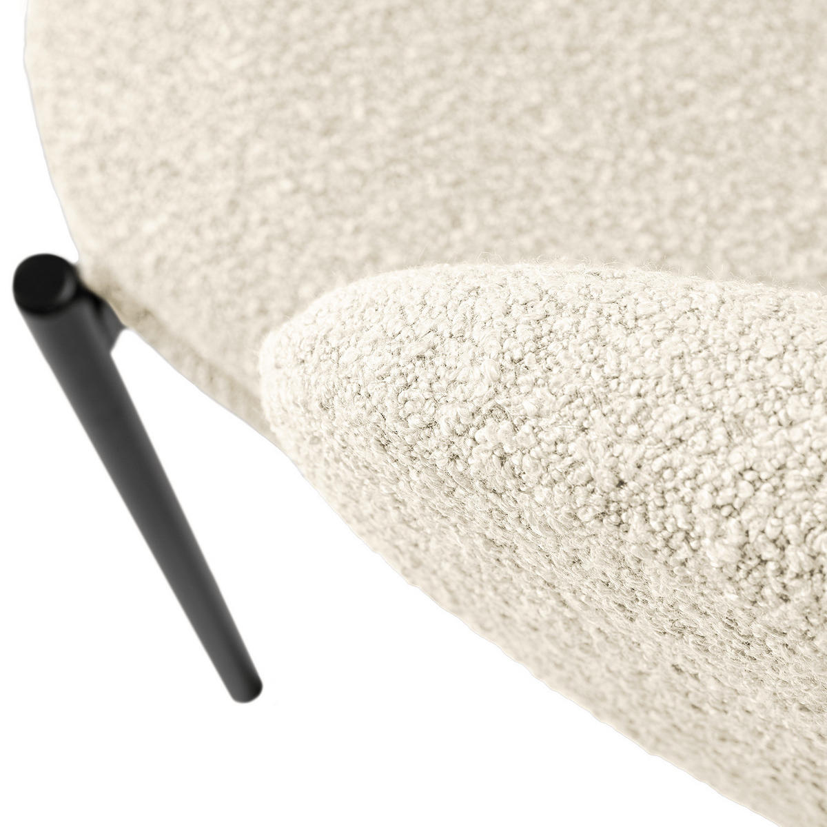 POLSTERSTUHL - 2er-Set - Stahl / Bouclé - Creme, Textil/Metall (57/76/58cm) - home24
