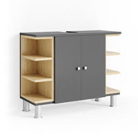 WASCHBECKENUNTERSCHRANK Aquis Anthrazit 79.6 x 64 cm - Anthrazit, Holzwerkstoff (79.6/64/32cm) - Vicco