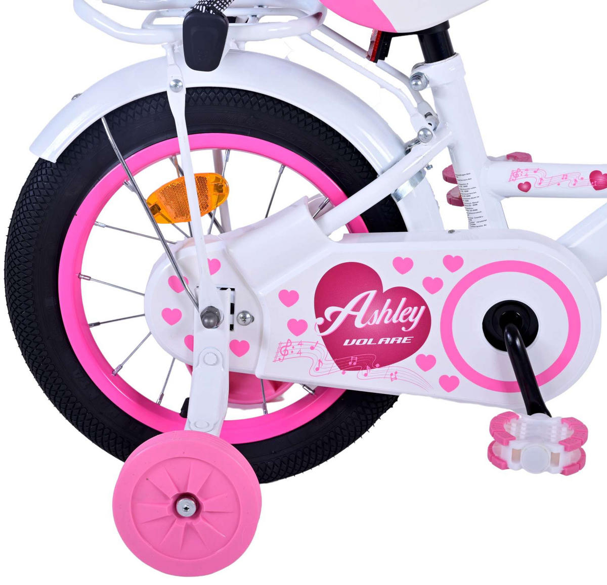 KINDERFAHRRAD Ashley - Mädchen - 14 Zoll - Rücktritt + Handbremse - Weiß - Weiß, Metall (46cm) - TPFSports