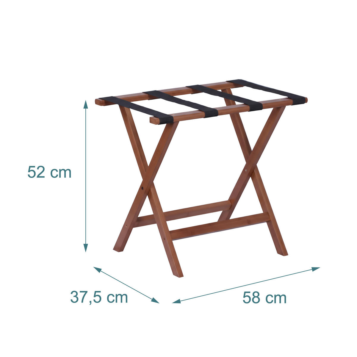 KUFROVÝ stojan - hnedá, drevo/textil (58/52/37.5cm) - Relaxdays