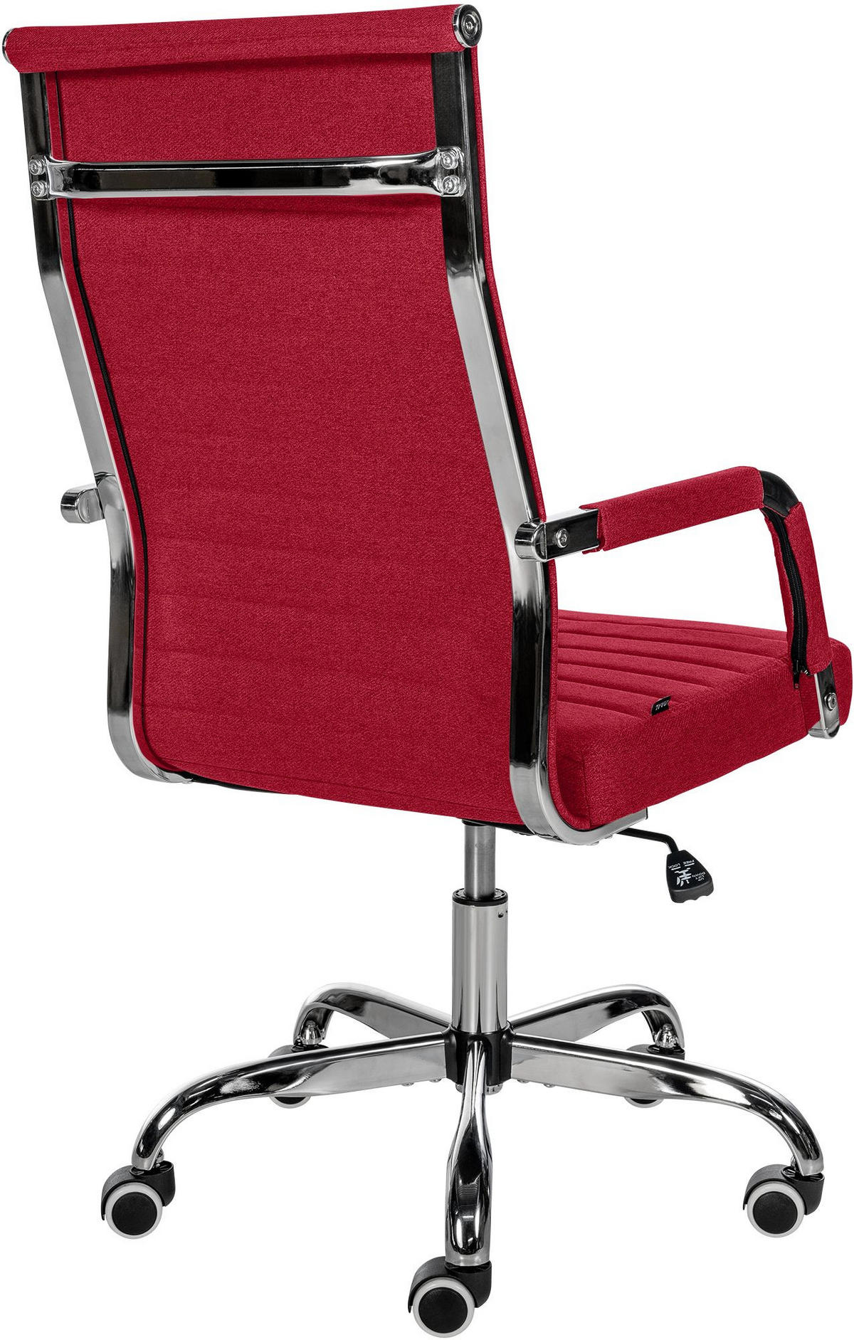DREHSTUHL Stoff rot - Chromfarben/Rot, Textil/Metall (51/98/63cm) - CLP