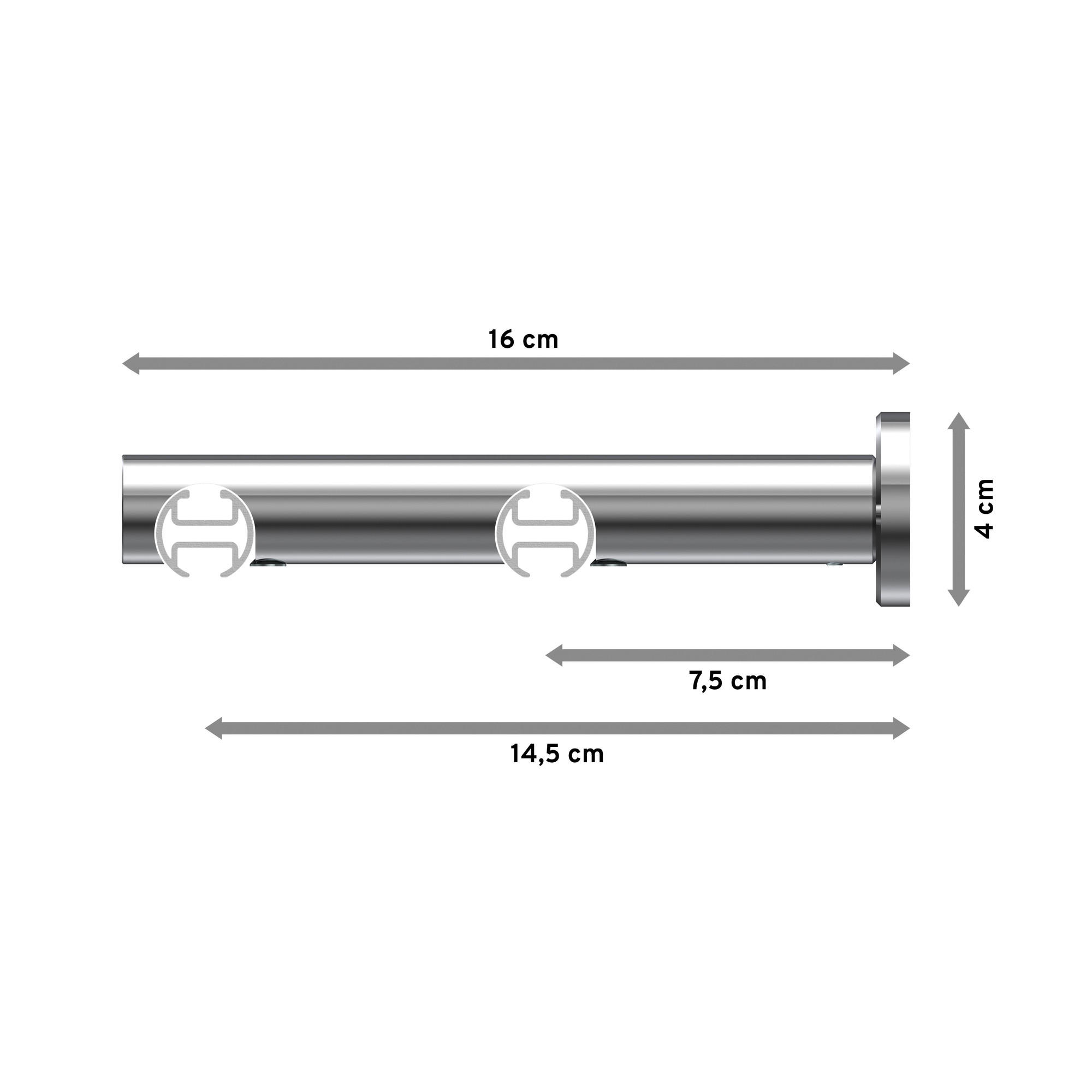INNENLAUF-GARDINENSTANGEN-SET Platon Santo 200 cm, 2-läufig, 20 mm Ø Chrom - Chromfarben, Metall (200cm) - INTERDECO