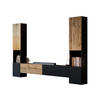 WOHNWAND Capital III - Eiche Wotan/Schwarz, Holzwerkstoff (200/31/30cm) - MIRJAN24