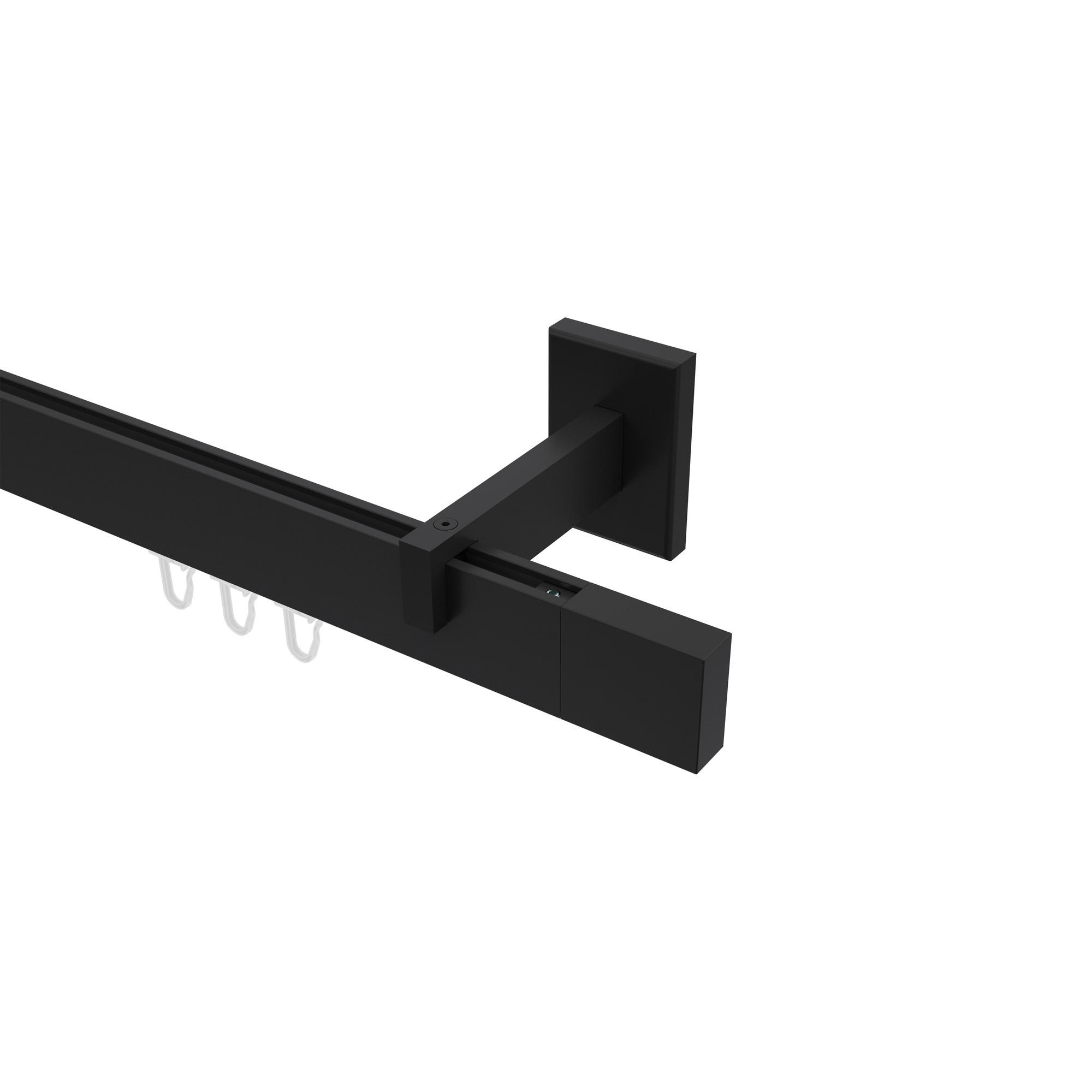INNENLAUF-GARDINENSTANGEN-SET Smartline Lox 180 cm, 1-läufig, 14x35 mm Schwarz - Schwarz, Metall (180cm) - INTERDECO