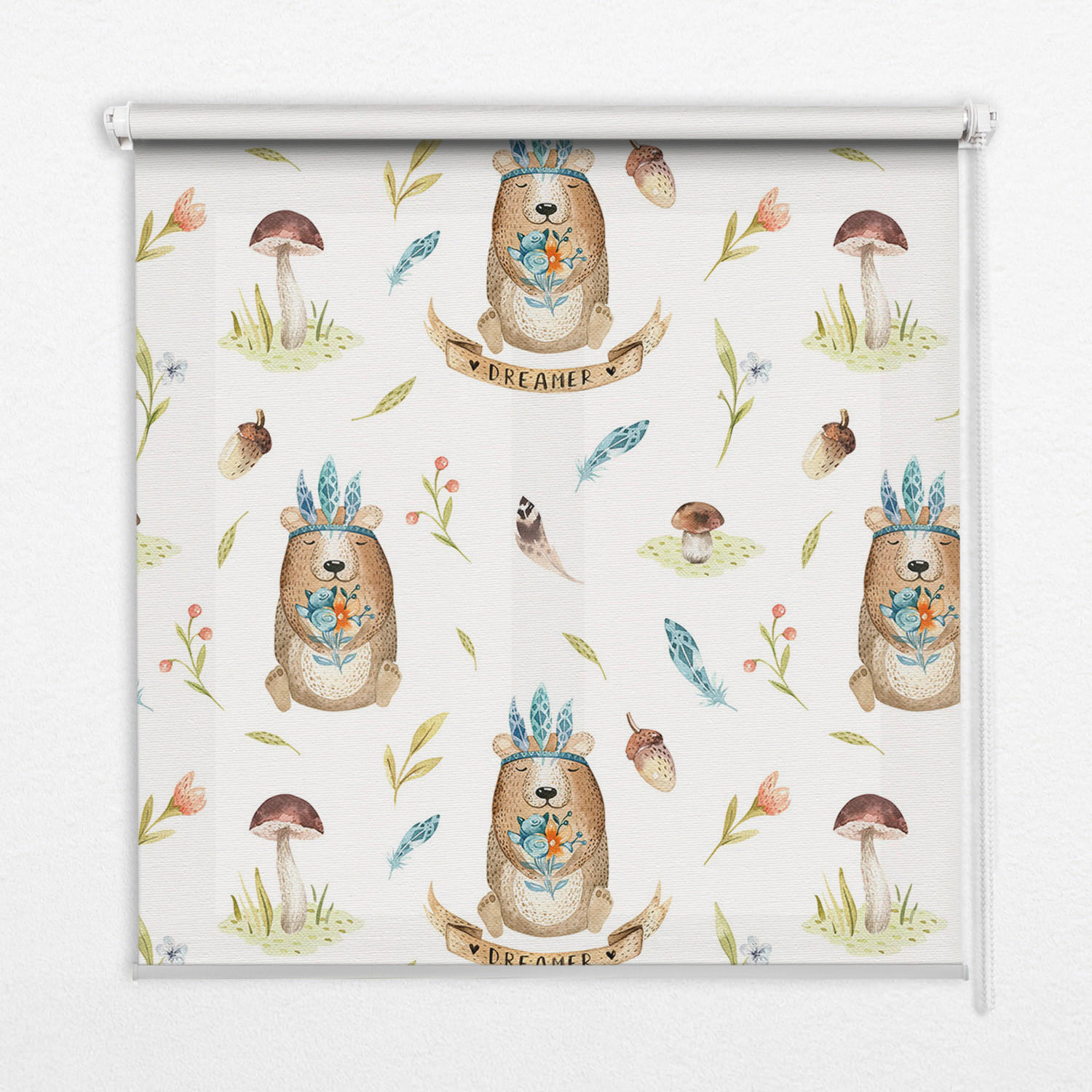 TULUP VNITŘNÍ roleta - okenní roleta - roleta - 150x140 cm - Plyšoví medvídci a rostliny