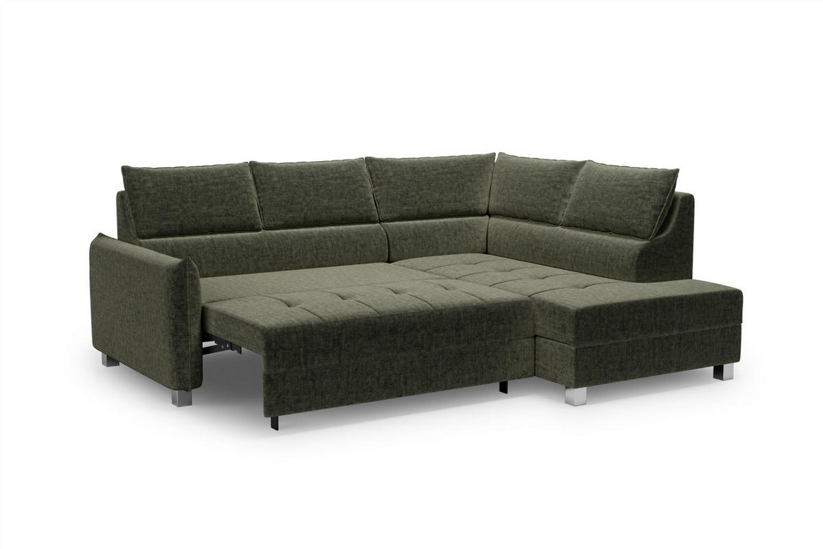 ECKSOFA Marno - Grün, Holzwerkstoff/Textil (260/200cm) - Fun Möbel