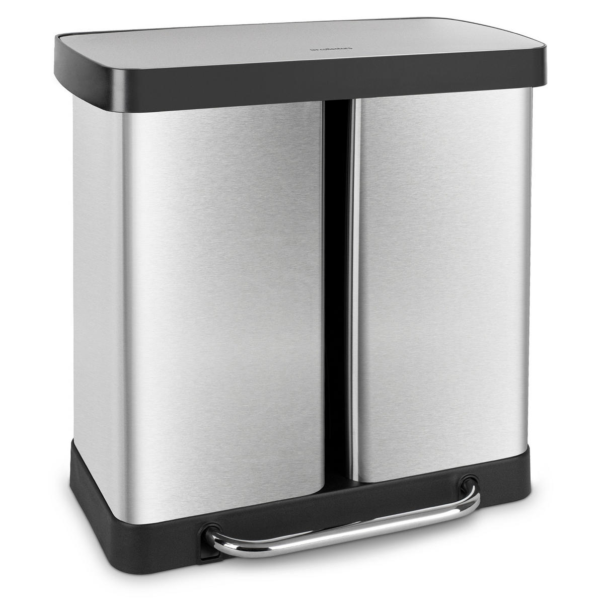 RECYCLINGMÜLLEIMER 60L, 2x30L Behälter inox edition N°928 - Silberfarben, Metall (58.5/61.5/30.5cm) - Les Collectors