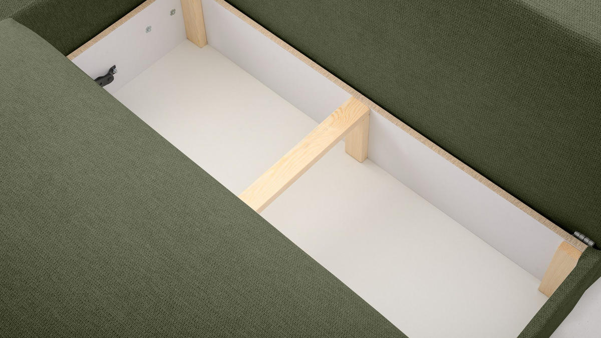 ECKSOFA mit Schlaffunktion Greste, Dunkelgrün - Dunkelgrün, Textil (150/223cm) - Meblito
