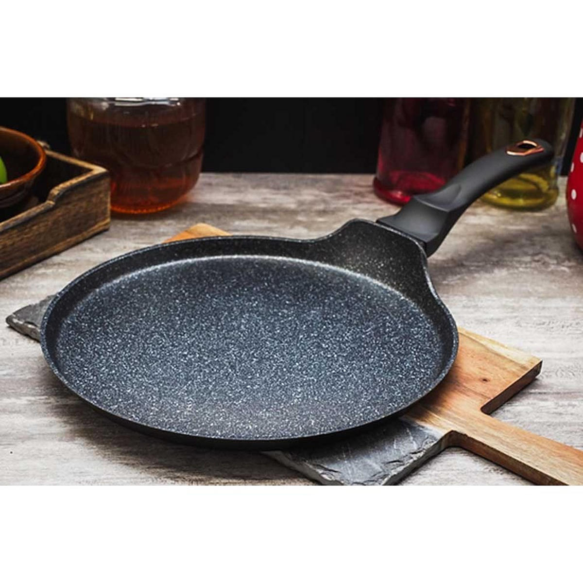 CRÊPEPFANNE Schwarz 28/28/1.5 cm BH6181 - Schwarz, Metall (28cm) - Berlinger Haus