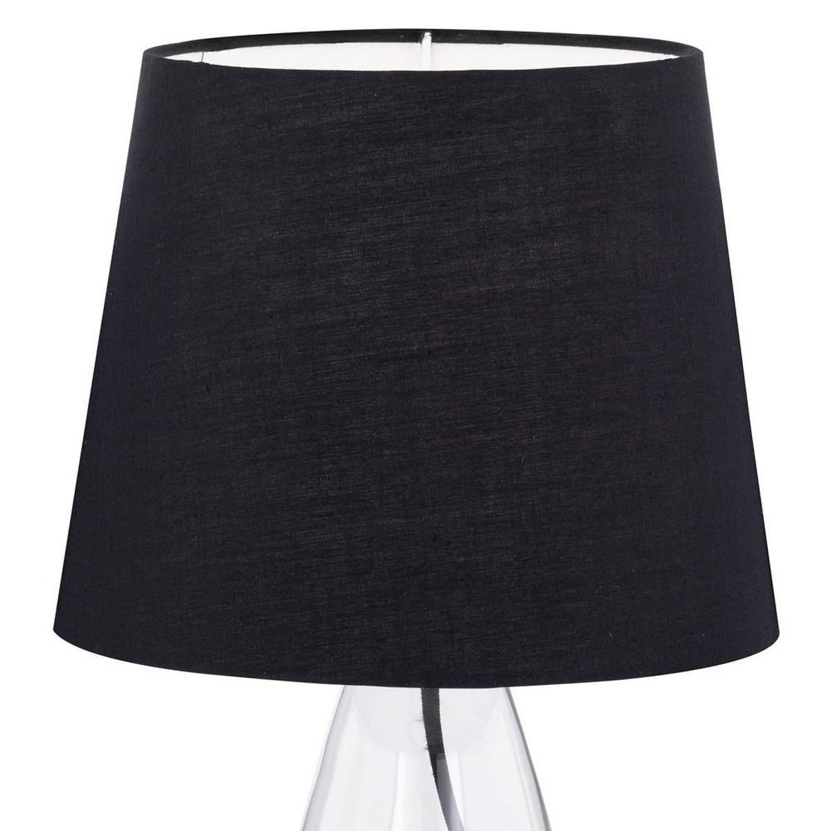 LED TISCHLEUCHTE Glas Schwarz - Schwarz, Glas/Textil (20/20/36cm) - Wofi