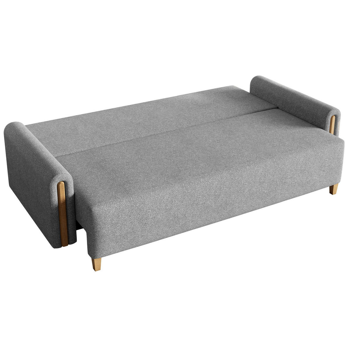 3-SITZER SCHLAFSOFA Majla Grau - Eichefarben/Grau, Holz/Textil (236/93/97cm) - Selsey