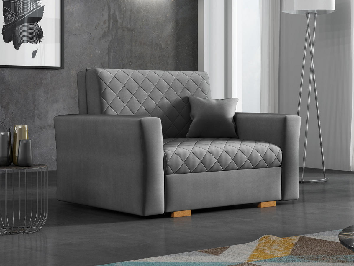 SCHLAFSOFA Viva Caro I - Greige/Braun, Holz/Textil (115/85/98cm) - MIRJAN24