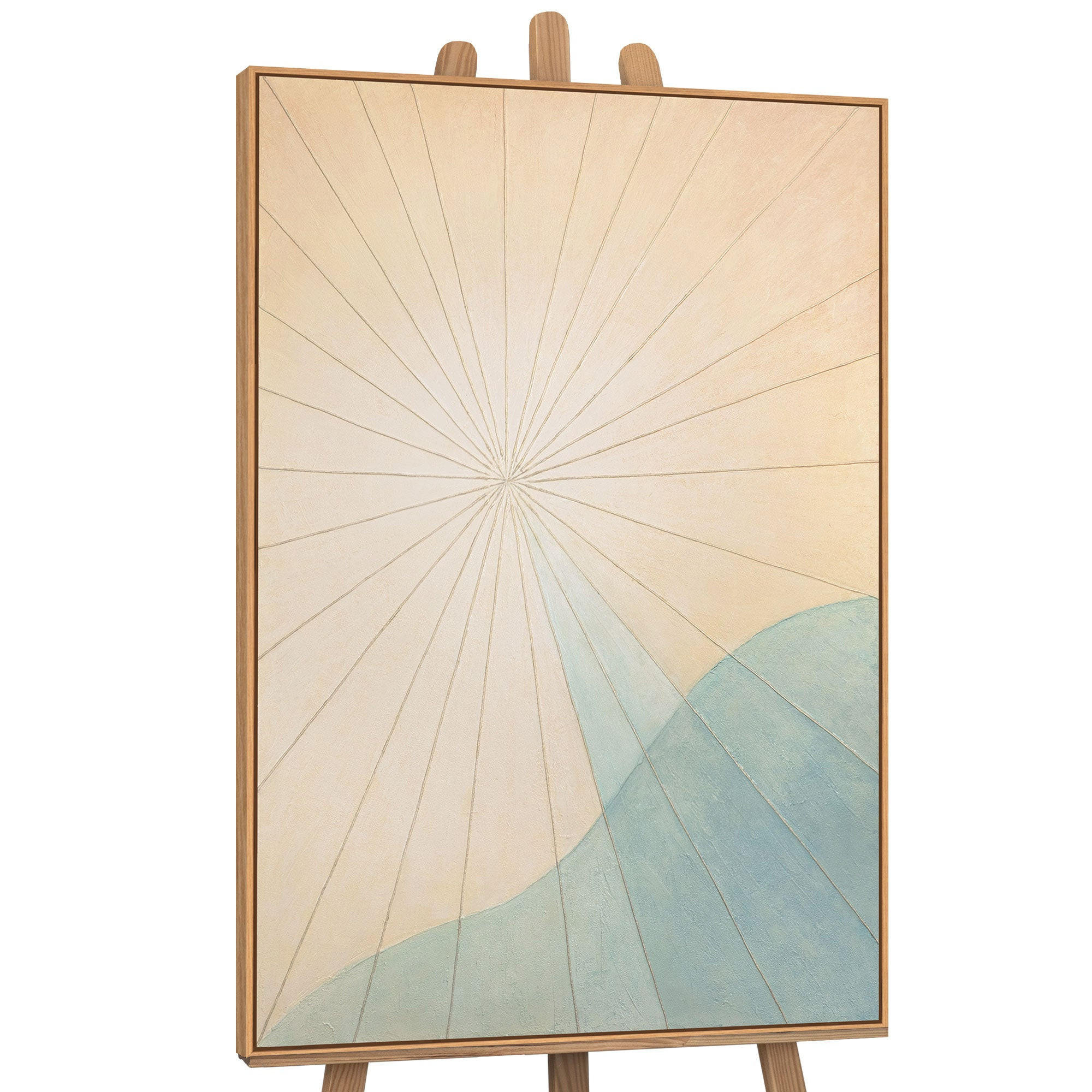 GEMÄLDE Morgendämmerung über dem Meer Schattenfugenrahmen Eichefarben 140x100 cm - Eichefarben, Holz (140/100cm) - YS-art gallery
