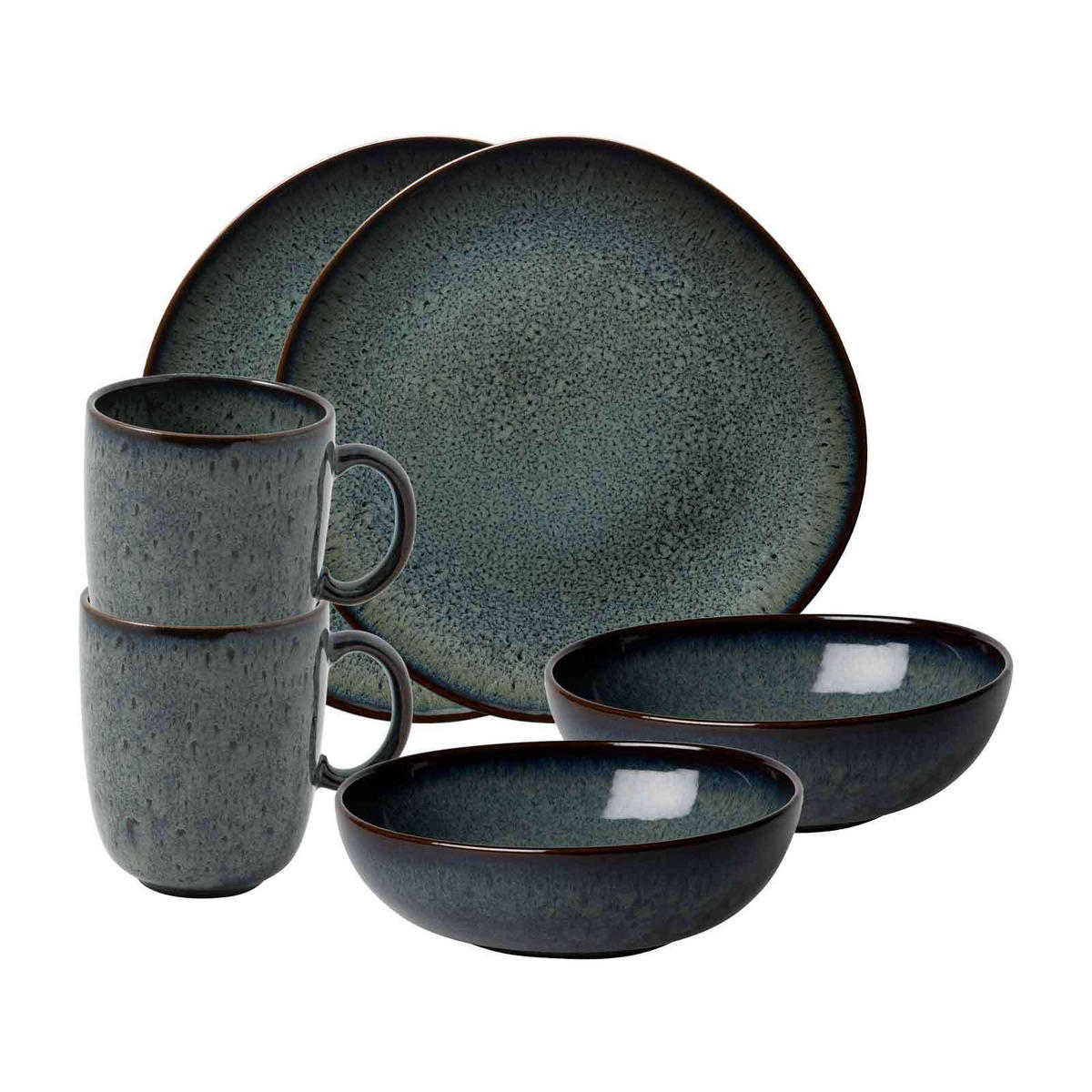 FRÜHSTÜCKS-SET Lave Gris 6er Set - Grau, Keramik (28/22/38cm) - like.Villeroy & Boch