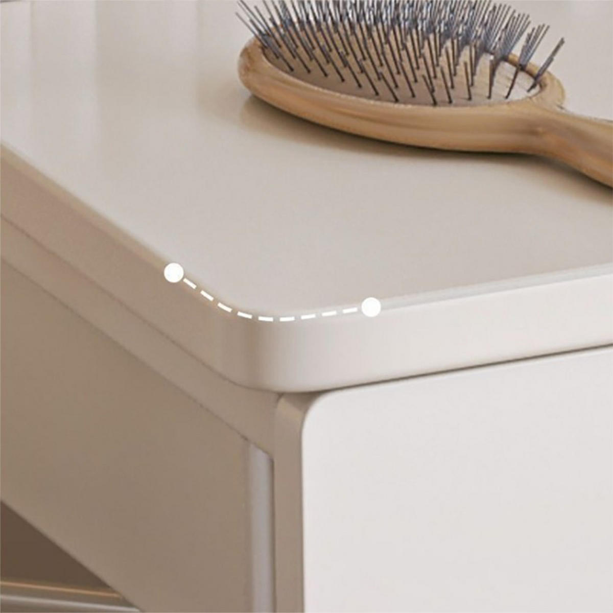 SCHMINKTISCH, weiß 40/80/125,5 cm - Weiß, Holzwerkstoff (40/125.5/80cm)