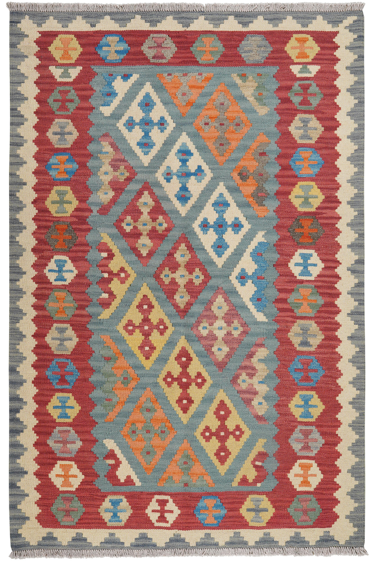 HANDWEBTEPPICH Kelim Gashgai Blau 178/118 cm Schurwolle - Blau, Textil (118/178cm) - Looma