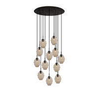 GALERIELEUCHTE Echos 12-flammig Klar Ø 18cm - Klar/Schwarz, Glas (18/18/20cm) - s.luce