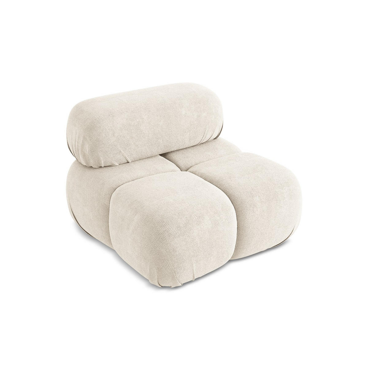 SESSEL Chenille Stoff Beige - Beige/Creme, Kunststoff/Textil (96/70/95cm) - LaMiaSofa