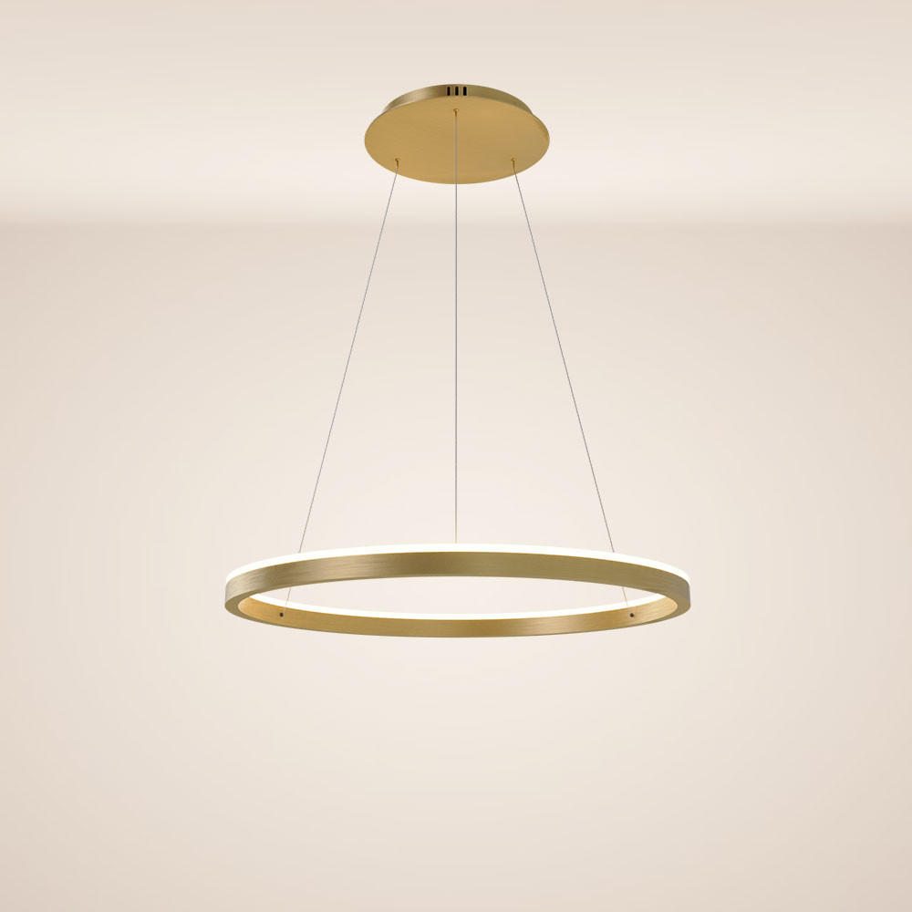 s.luce Led-Hängelampe Gold 60x3.3x60 cm