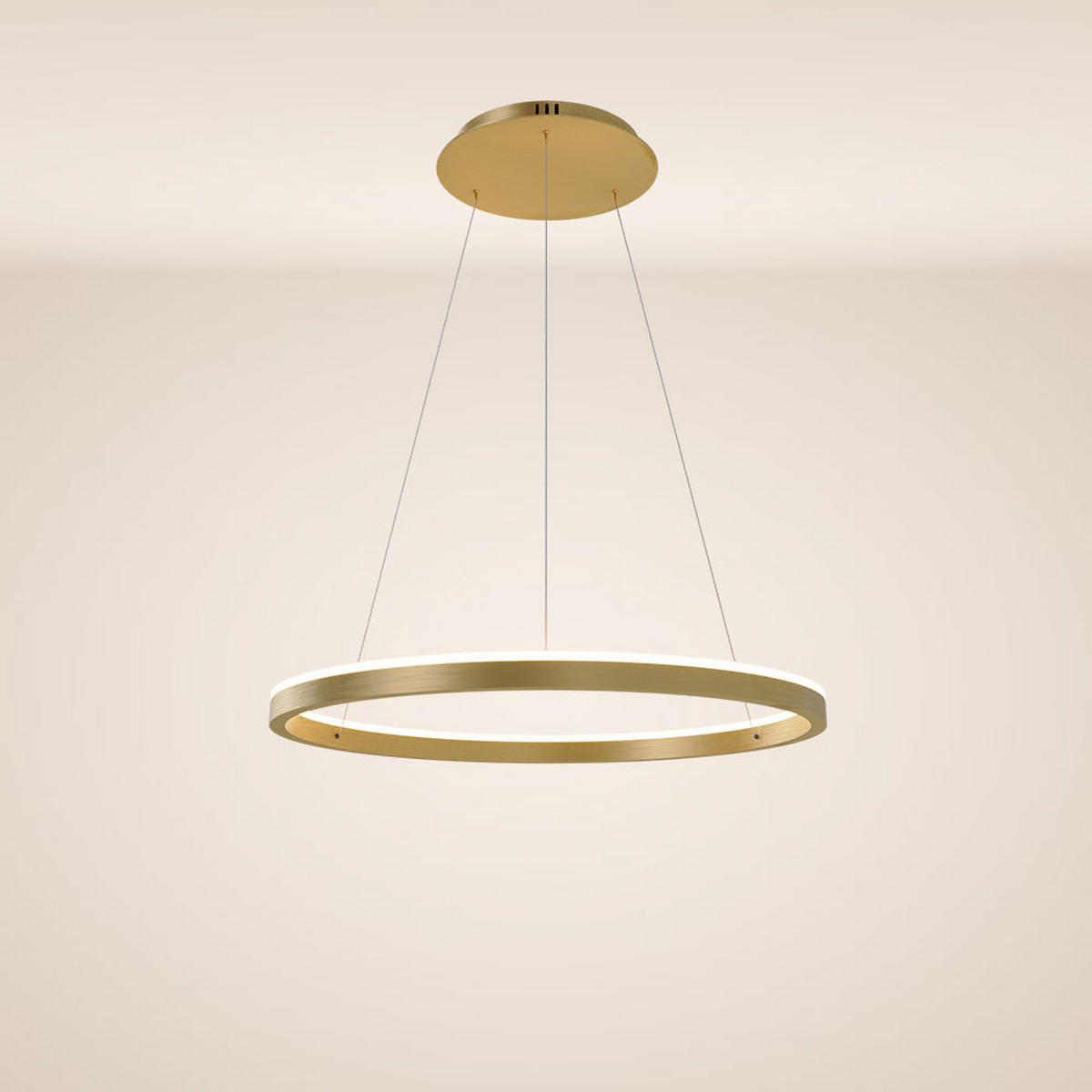 LED-HÄNGELAMPE Ring Gold Ø 80cm - Goldfarben, Metall (80/80/3.3cm) - s.luce