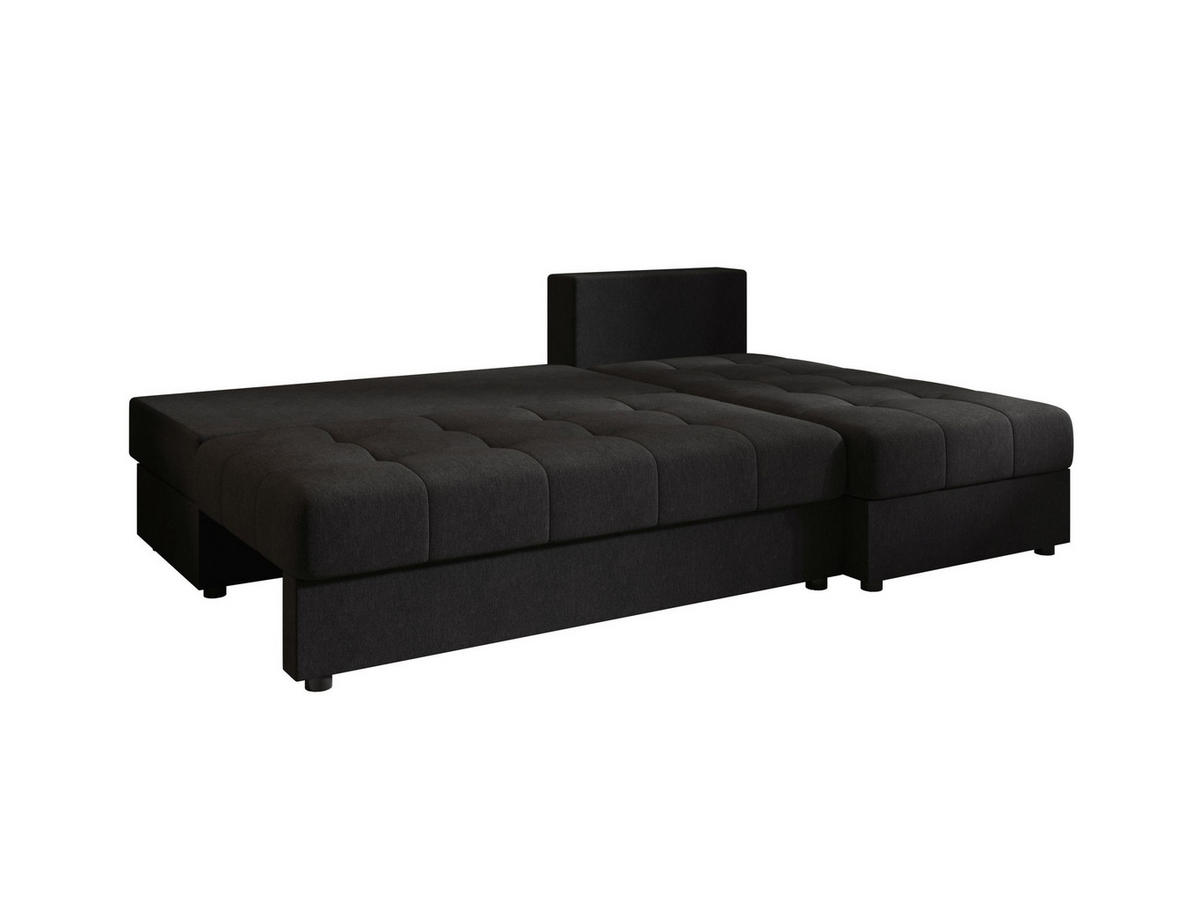 ECKSOFA MOS L Cosmic 100 Rechts mit Schlaffunktion - Schwarz, Textil (200/143cm) - Bedante