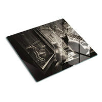 GLASPLATTE 60x52 cm Katzen im Fenster - Hellgrau/Grau, Glas (60/0.4/52cm) - TULUP
