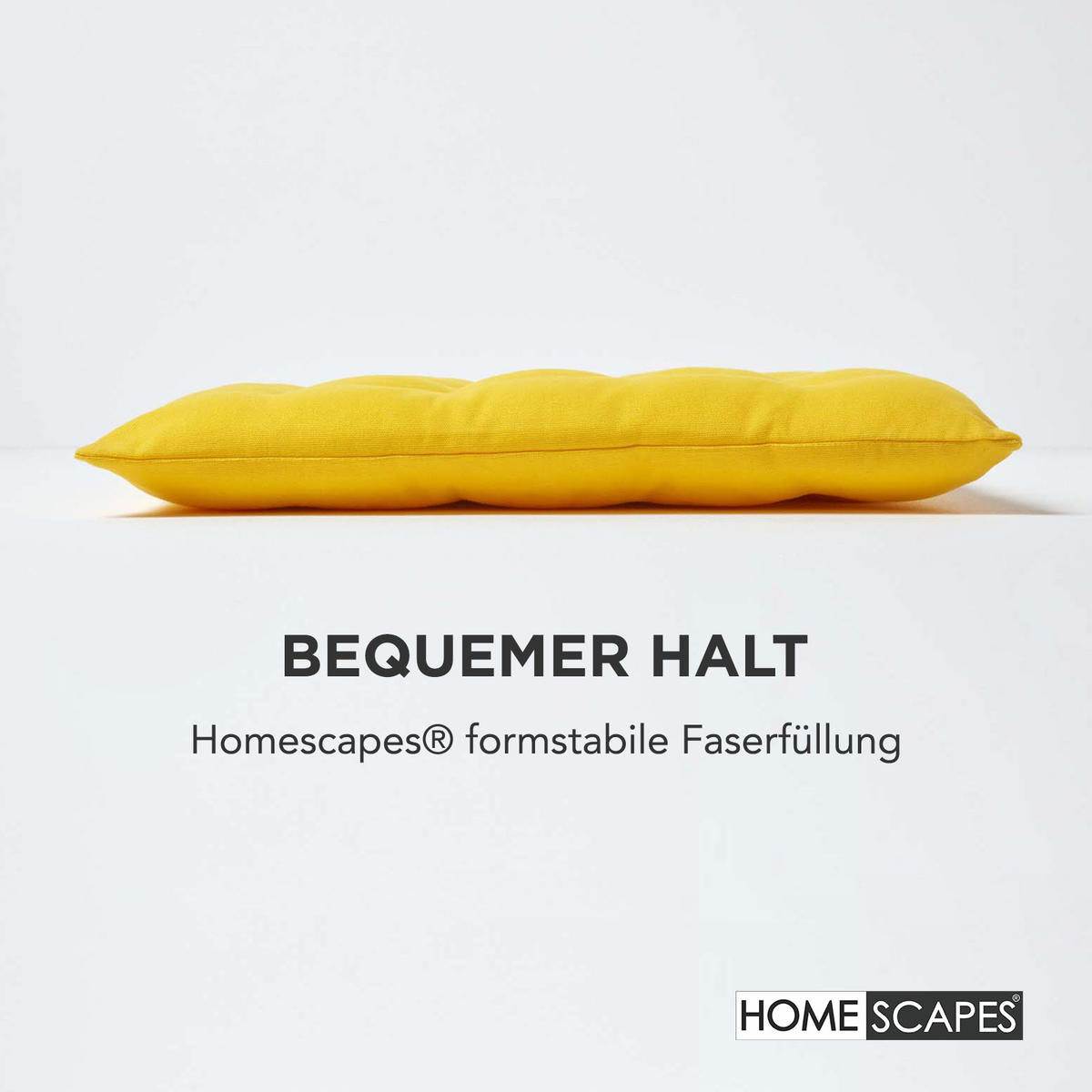 STUHLKISSEN 6er-Set gelb 40/40/6,5 cm - Gelb, Textil (40/40/6.5cm) - Homescapes