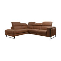 ECKSOFA Marchesi Echtleder Cognacbraun - Cognac, Leder/Metall (220/80/257cm)