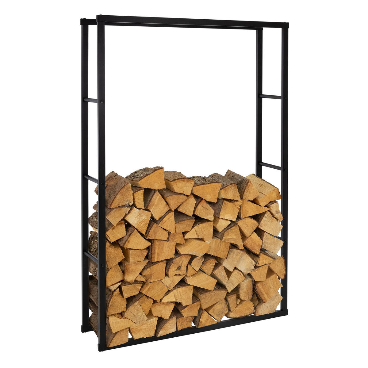 KAMINHOLZREGAL - Schwarz, Metall (25/150/100cm) - ML-DESIGN