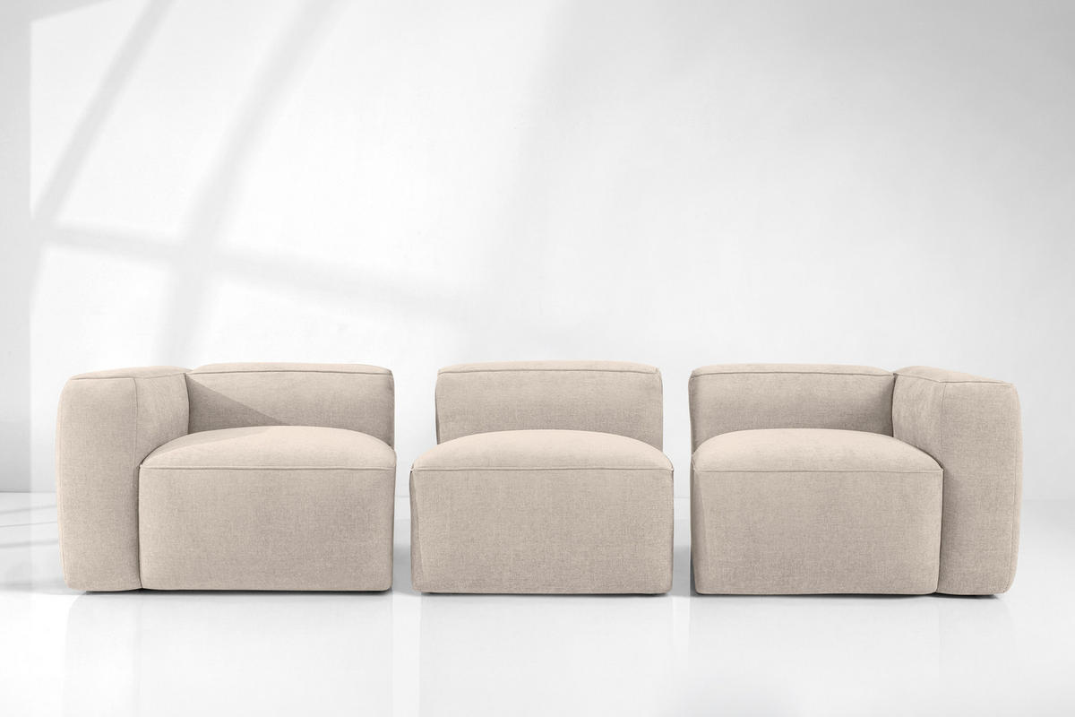 3-SITZER SOFA FUBBO, Cremig - Creme, Holz/Holzwerkstoff (290/73/96cm) - KONSIMO®